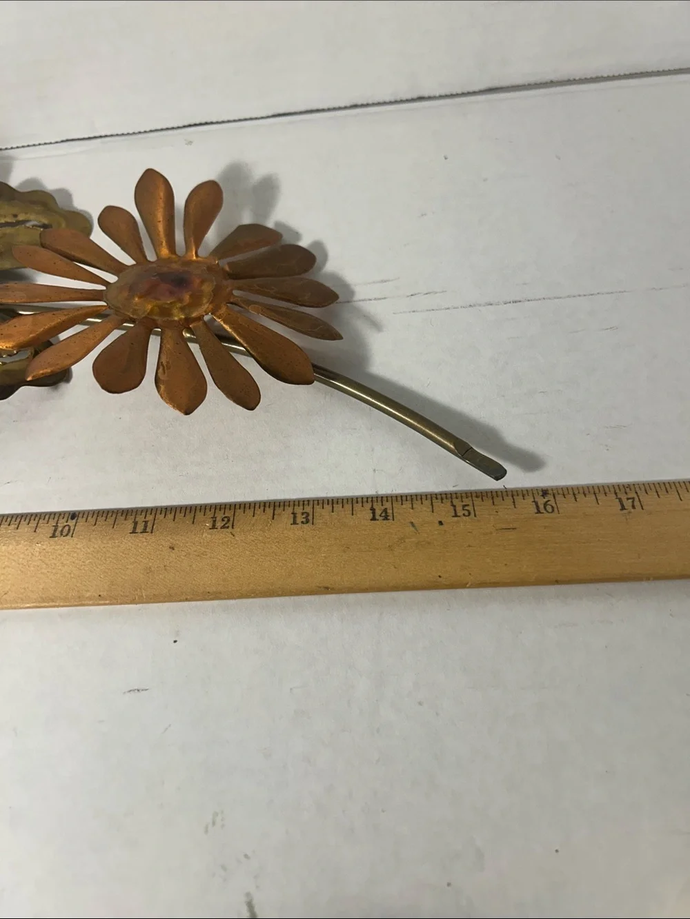 Home Interiors Gold and Bronze Metal Butterfly & Flower Wall Art